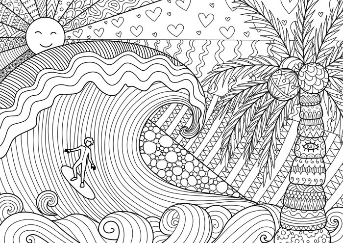 Coloriage Adulte Anti-stress: Coloriage Adulte Animal chat et